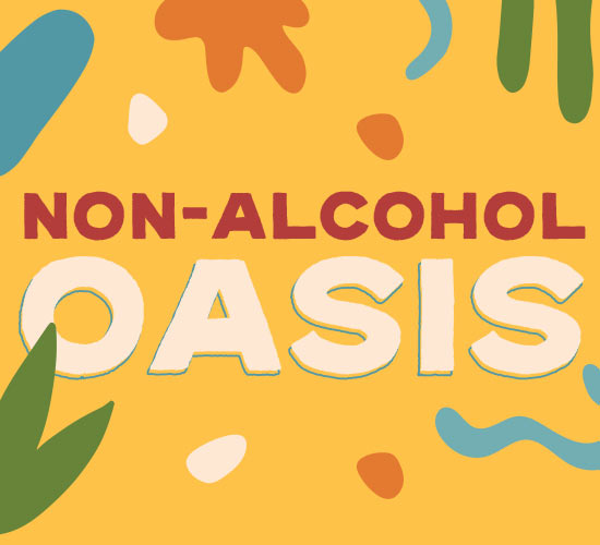 alcohol free oasis text and pattern illustrations